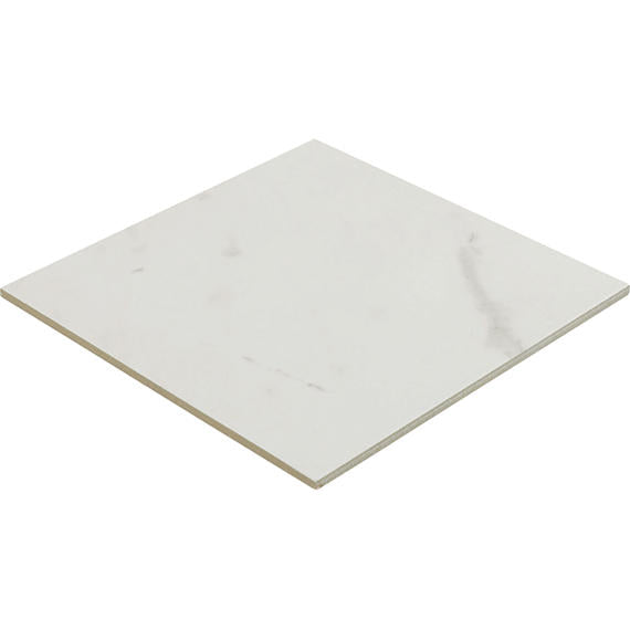 12x12 Platinum  Natural Marble-Look Matte Smooth Porcelain Tile White Gray