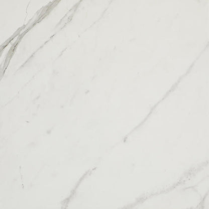 12x12 Platinum  Natural Marble-Look Matte Smooth Porcelain Tile White Gray