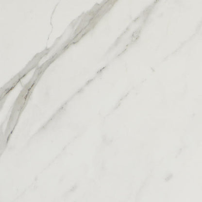 12x12 Platinum  Natural Marble-Look Matte Smooth Porcelain Tile White Gray