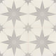 12x12 Memoir Star  Patterned Encaustic-Look Matte Smooth Ceramic Tile Jewel Gray