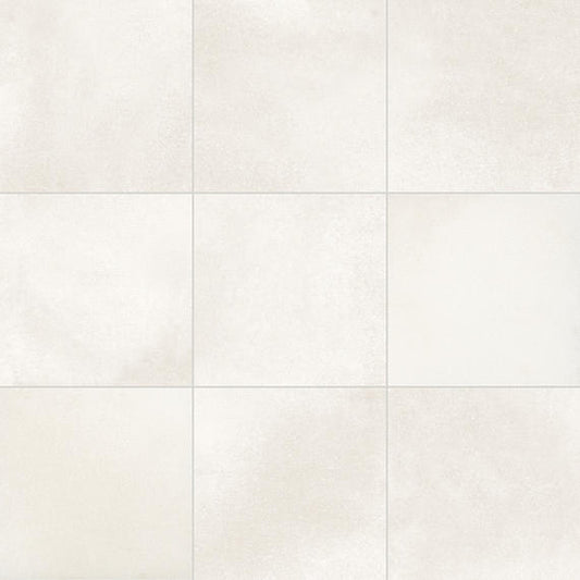 12x12 Volume 1.0  Natural Concrete-Look Matte Smooth Porcelain Tile Cream White