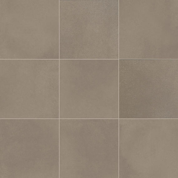 12x12 Volume 1.0  Natural Concrete-Look Matte Smooth Porcelain Tile Taupe Brown