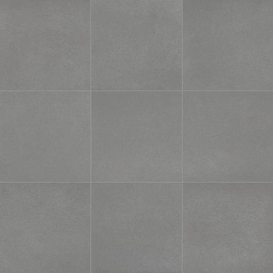 12x12 Volume 1.0  Stepwise Concrete-Look Matte Smooth Porcelain Tile Medium Gray