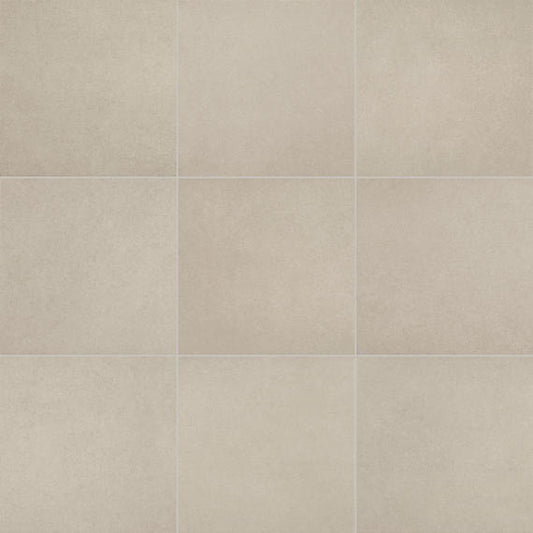 12x12 Volume 1.0  Stepwise Concrete-Look Matte Smooth Porcelain Tile Soft Beige