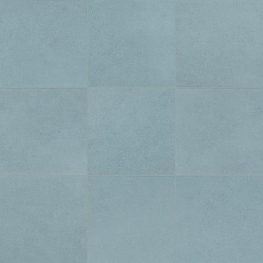 12x12 Volume 1.0  Stepwise Concrete-Look Matte Smooth Porcelain Tile Light Blue