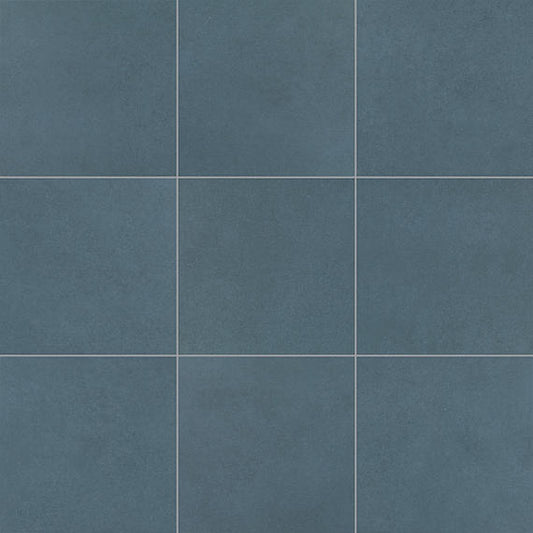 12x12 Volume 1.0  Stepwise Concrete-Look Matte Smooth Porcelain Tile Slate Blue