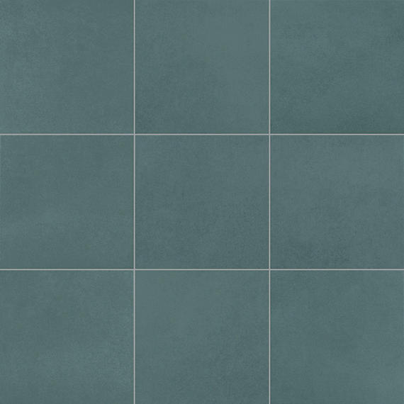 12x12 Volume 1.0  Stepwise Concrete-Look Matte Smooth Porcelain Tile Teal Blue