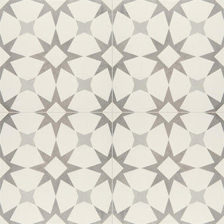 12x12 Memoir Diamond Star Patterned Encaustic-Look Matte Smooth Ceramic Tile