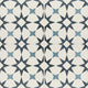 12x12 Memoir Diamond Star  Patterned Encaustic-Look Matte Smooth Ceramic Tile Cosmo Blue