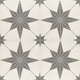 12x12 Memoir Star  Patterned Encaustic-Look Matte Smooth Ceramic Tile Jewel Black