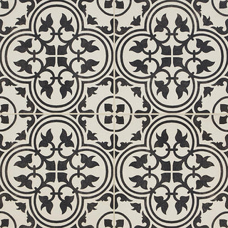 12x12 Memoir Petal Floral Patterned Encaustic-Look Matte Smooth Ceramic Tile