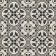 12x12 Memoir Petal Floral  Patterned Encaustic-Look Matte Smooth Ceramic Tile Petal Black