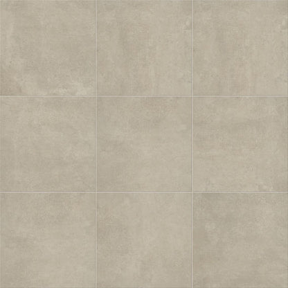 18x18 Windmere  Natural Concrete-Look Matte Smooth Ceramic Tile Warm Gray
