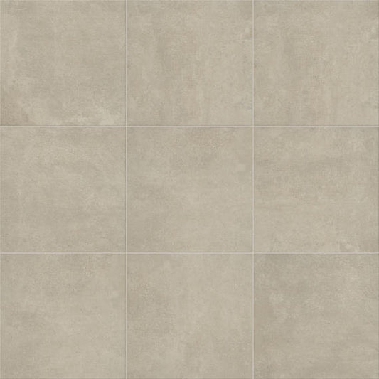 18x18 Windmere  Natural Concrete-Look Matte Smooth Ceramic Tile Warm Gray
