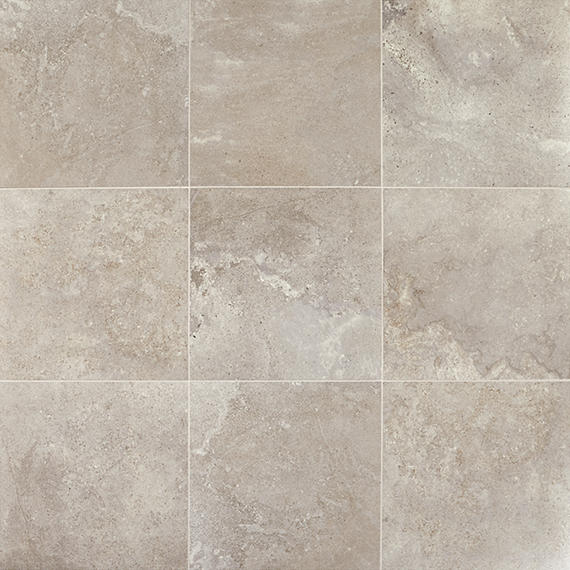 18x18 Abound  Natural Marble-Look Matte Smooth Ceramic Tile Light Gray