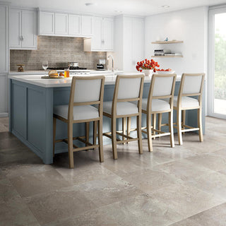 Light Gray - 18x18 Abound Natural Stone-Look Matte Smooth Ceramic Tile