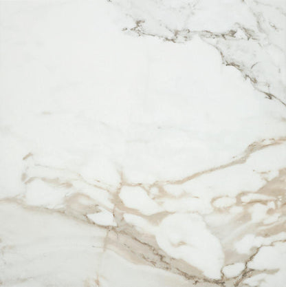 24x24 Platinum  Natural Marble-Look Matte Smooth Porcelain Tile White Gold