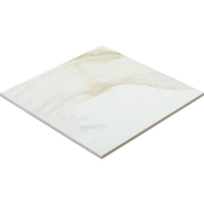 24x24 Platinum  Natural Marble-Look Matte Smooth Porcelain Tile White Gold