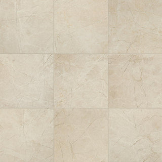 24x24 Platinum Natural Marble-Look Matte Smooth Porcelain Tile