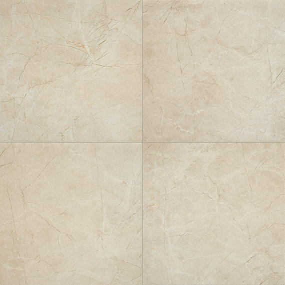 24x24 Platinum  Natural Marble-Look Matte Smooth Porcelain Tile Almond