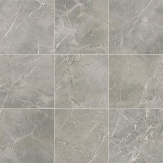 24x24 Platinum Natural Marble-Look Matte Smooth Porcelain Tile