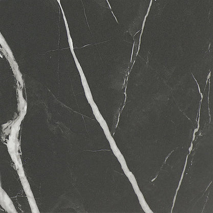 24x24 Platinum  Natural Marble-Look Matte Smooth Porcelain Tile Black White