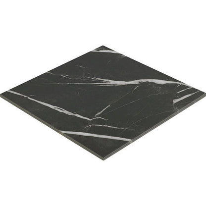 24x24 Platinum  Natural Marble-Look Matte Smooth Porcelain Tile Black White