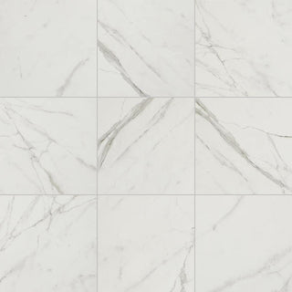 24x24 Platinum Natural Marble-Look Matte Smooth Porcelain Tile