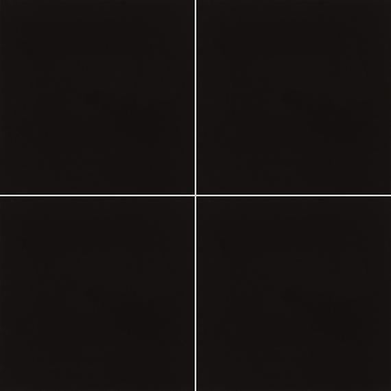 12x12 Pure  Natural Solid-Color Matte Smooth Porcelain Tile Jet Black