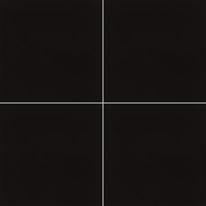 12x12 Pure  Natural Solid-Color Matte Smooth Porcelain Tile Jet Black