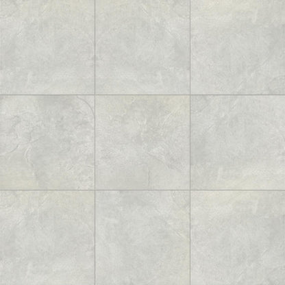 18x18 Choice  Natural Concrete-Look Matte Smooth Ceramic Tile Light White Gray