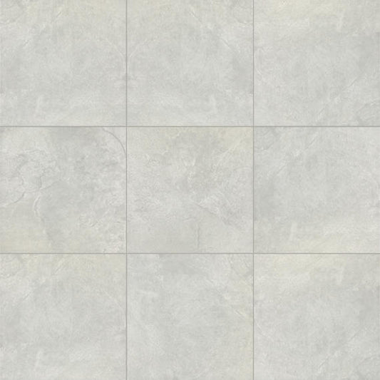 18x18 Choice  Natural Concrete-Look Matte Smooth Ceramic Tile Light White Gray