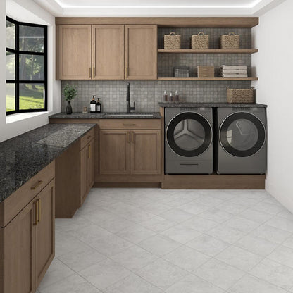 18x18 Choice  Natural Concrete-Look Matte Smooth Ceramic Tile Light White Gray