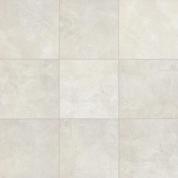 18x18 Prime  Natural Stone-Look Matte Smooth Ceramic Tile Soft White