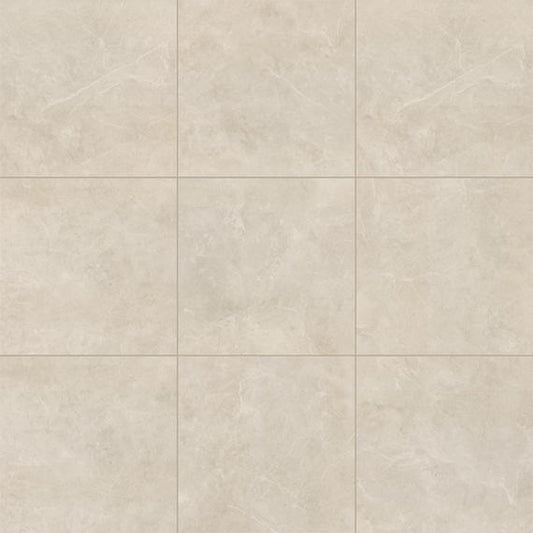 18x18 Prime  Natural Stone-Look Matte Smooth Ceramic Tile Bright Griege