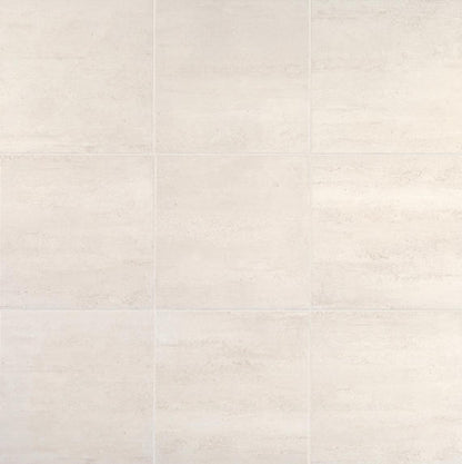 18x18 Cove Creek  Natural Stone-Look Matte Smooth Porcelain Tile Off White
