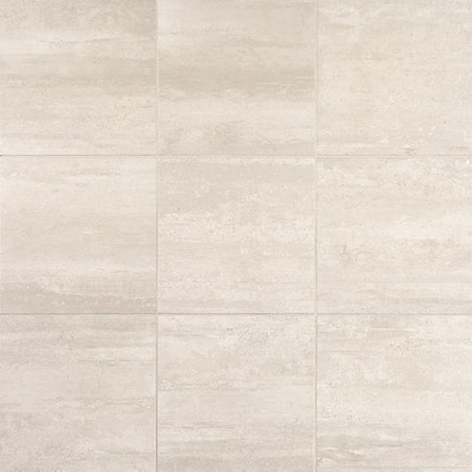 18x18 Cove Creek  Natural Stone-Look Matte Smooth Porcelain Tile Ivory Beige