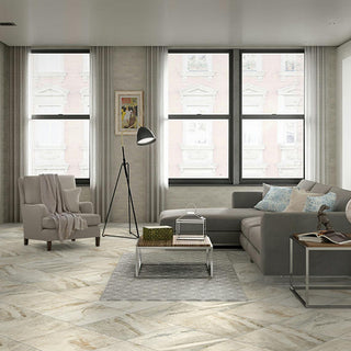 Cream Beige - 18x18 Danya Natural Stone-Look Matte Smooth Porcelain Tile