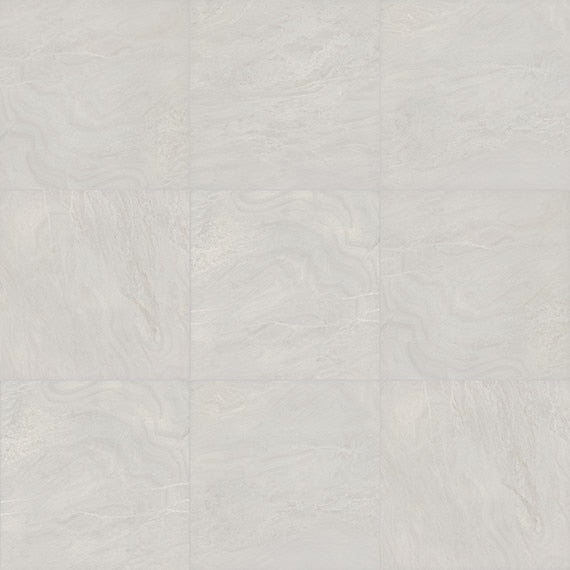 24x24 BRYNE  Natural Stone-Look Matte Smooth Porcelain Tile Coastal White