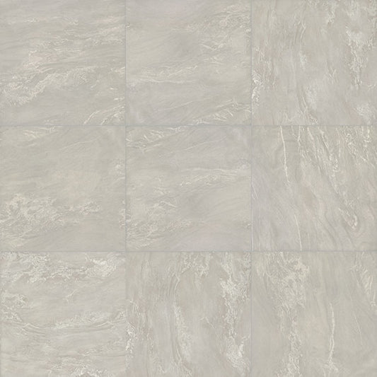 24x24 BRYNE  Natural Stone-Look Matte Smooth Porcelain Tile Silver Beige