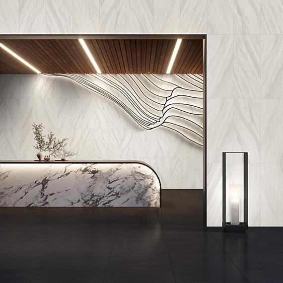 24x24 Cohesion  Natural Concrete-Look Matte Smooth Porcelain Tile Black
