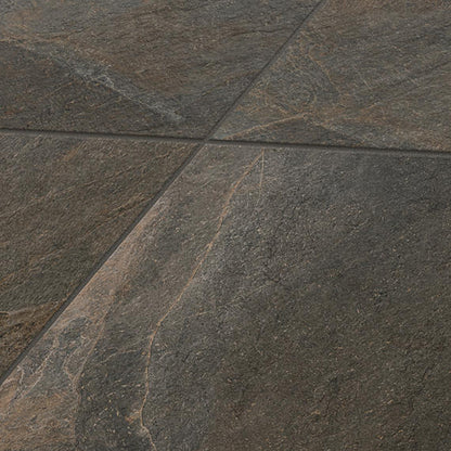 24x24 Constant  Natural Stone-Look Matte Gritty Porcelain Tile Deep Brown