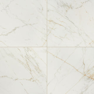 24x24 Panoramic Duet Grid Natural Marble-Look Matte Smooth Porcelain Tile