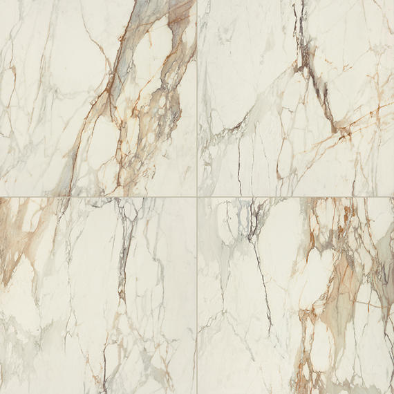 24x24 Panoramic Duet Grid  Natural Marble-Look Matte Smooth Porcelain Tile Cloud Beige
