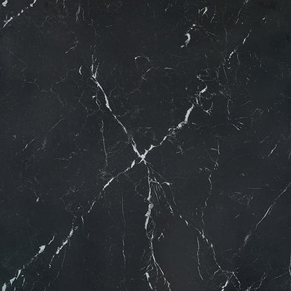 24x24 Panoramic Duet Grid  Natural Marble-Look Matte Smooth Porcelain Tile Dark Black