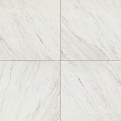 24x24 Artsy Light Veining  Natural Marble-Look Matte Smooth Porcelain Tile Gray White