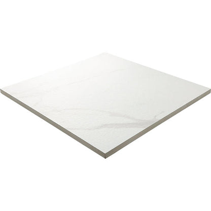 24x24 Artsy Light Veining  Natural Marble-Look Matte Smooth Porcelain Tile White Gray