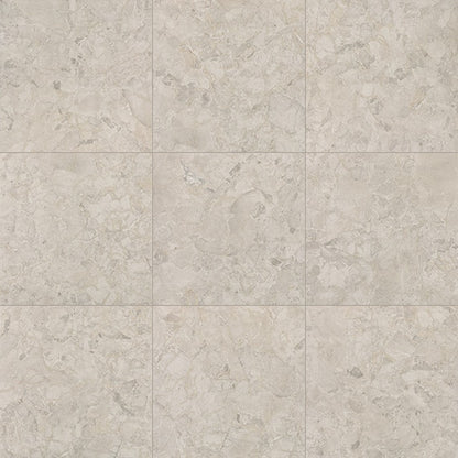 24x24 Forgehaus Linear  Natural Stone-Look Matte Smooth Porcelain Tile Soft Gray