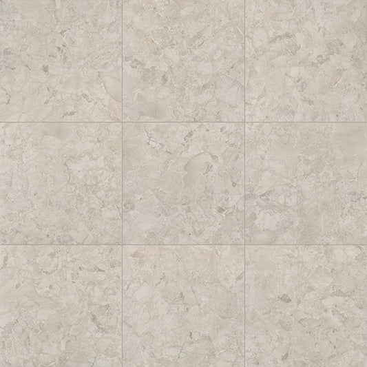 24x24 Forgehaus Linear  Natural Stone-Look Matte Smooth Porcelain Tile Soft Gray