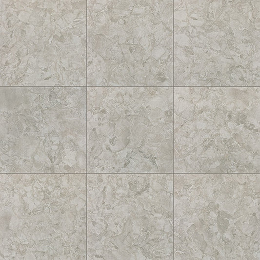 24x24 Forgehaus Linear  Natural Stone-Look Matte Smooth Porcelain Tile Ash Gray